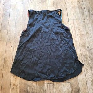Anthropologie Floreat Floral Tank Black Size M